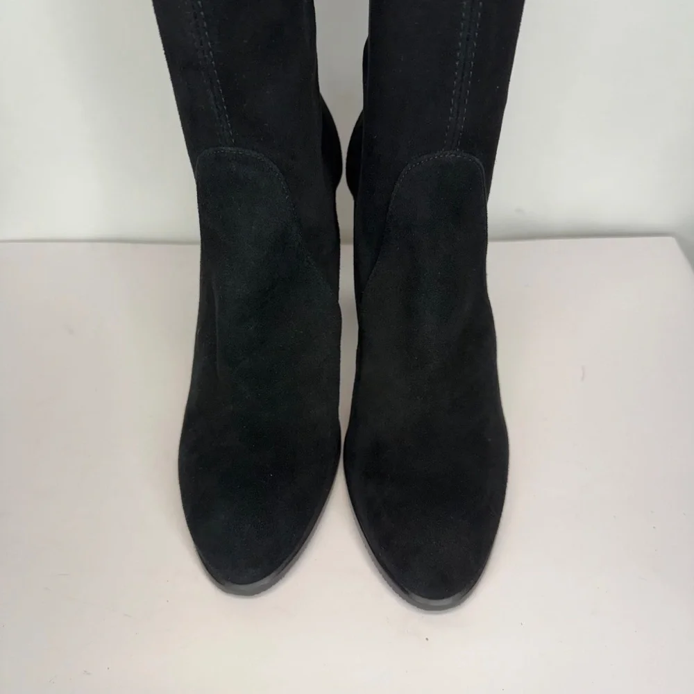 New Stuart Weitzman Highland Over The Knee Boot Black Suede Sz 9